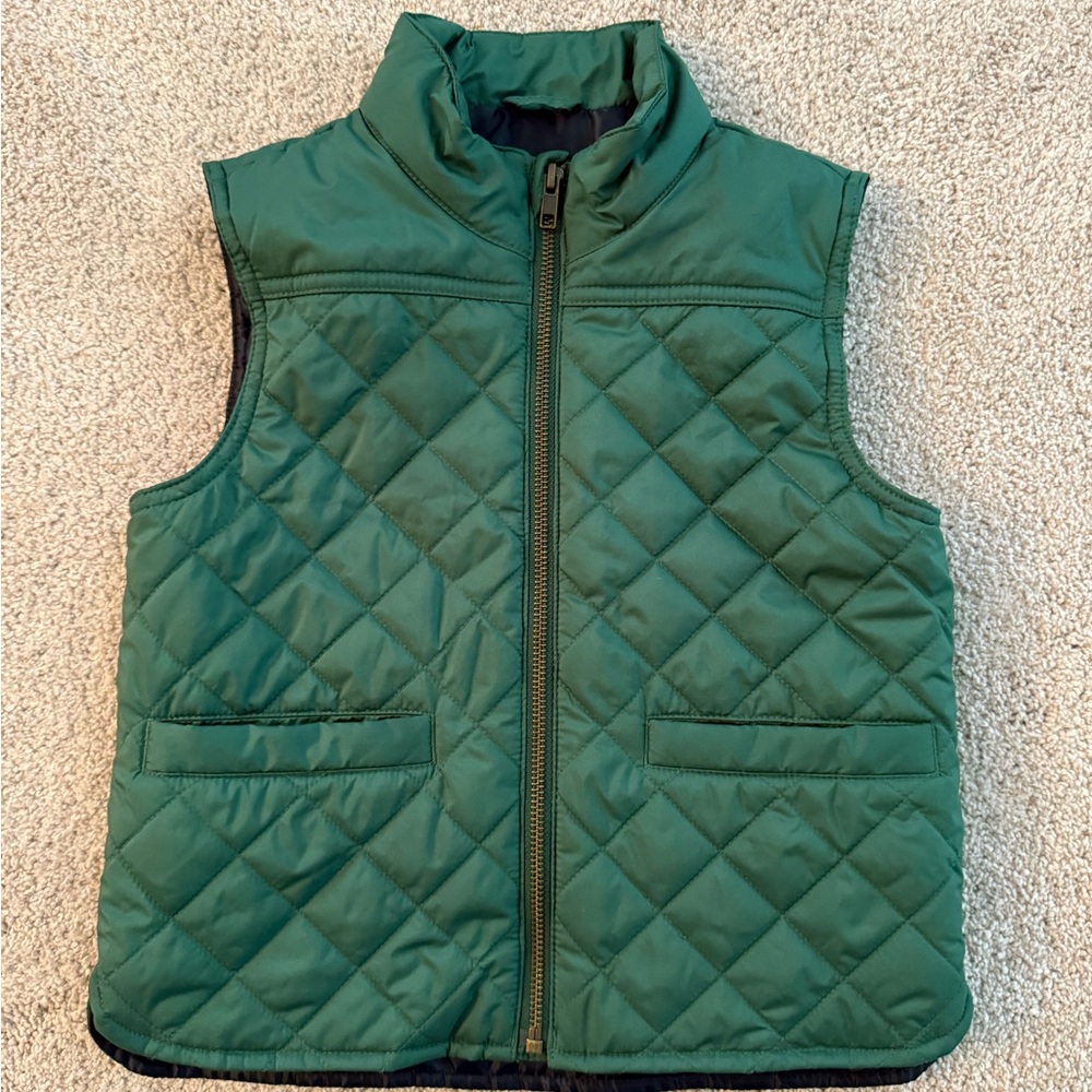 XS Crewcuts Green Quilted Vest